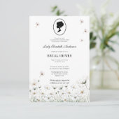 Blue Blume Bridgerton Theme Tee Regency Einladung (Stehend Vorderseite)