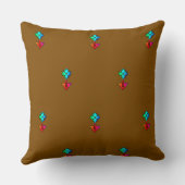 Blue Blume Brown Sofa Stuhl Kissen (Rückseite)