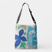 Blue Blume Cross Body Tasche (Rückseite)