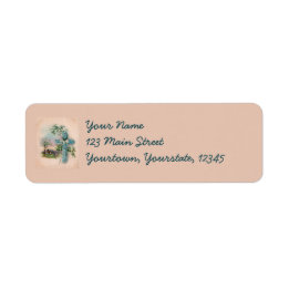 Blue Blume Cross Christlich Address Labels