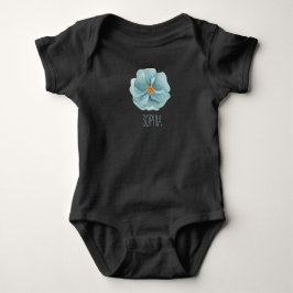Blue Blume, Custom Black baby Girl Baby Strampler