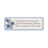 Blue Blume Custom Rücksendeadresse Roundborder (Vorne)