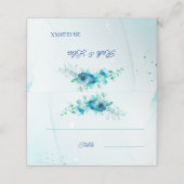 Blue Blume Custom Wedding Platzkarte (Außenseite Aufgefaltet)