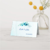 Blue Blume Custom Wedding Platzkarte (Rückseite)