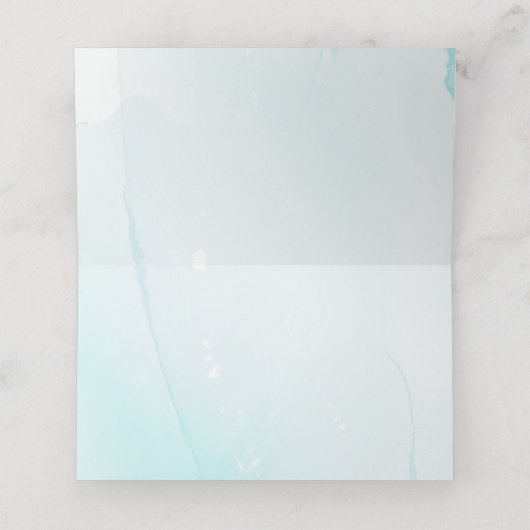 Blue Blume Custom Wedding Platzkarte (Innenseite Aufgefaltet)