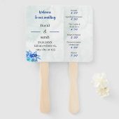 Blue Blume Custom Wedding Program Fächer (Vorne und Hinten)