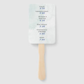 Blue Blume Custom Wedding Program Fächer (Rückseite)