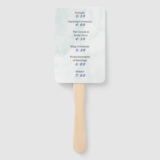 Blue Blume Custom Wedding Program Fächer (Rückseite)