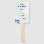 Blue Blume Custom Wedding Program Fächer (Vorderseite)