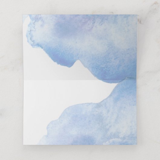 Blue Blume Custom Wedding Table Platzkarte (Innenseite Aufgefaltet)