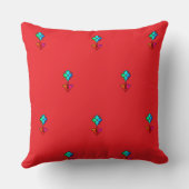 Blue Blume Deep Red Sofa Stuhl Kissen (Rückseite)