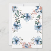 Blue Blume DoppelPersonalisiert Hochzeitseinladung Einladung (Rückseite)