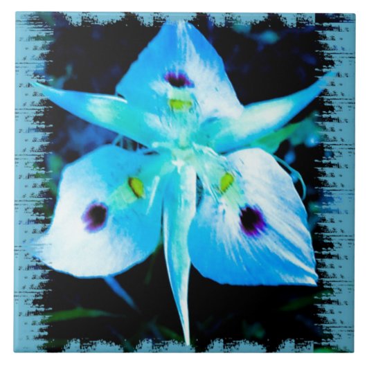 Blue Blume Fairy Fliese (Vorderseite)