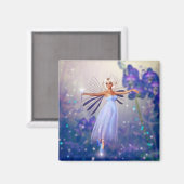 Blue Blume Fairy Magnet (Vorderseite/Rückseite)