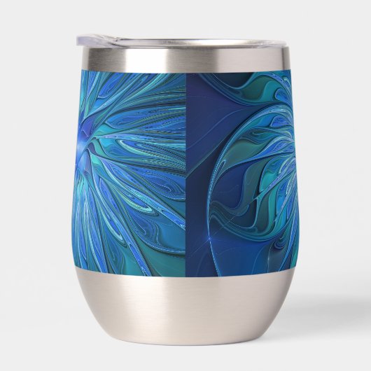 Blue Blume Fantasy Pattern, Abstraktes Fraktal Art (Rechts)