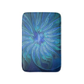 Blue Blume Fantasy Pattern, Abstraktes Fraktal Art Badematte (Vorderseite Vertikal)