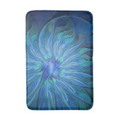 Blue Blume Fantasy Pattern, Abstraktes Fraktal Art Badematte (Vorderseite Vertikal)