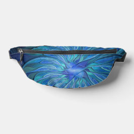 Blue Blume Fantasy Pattern, Abstraktes Fraktal Art Bauchtasche