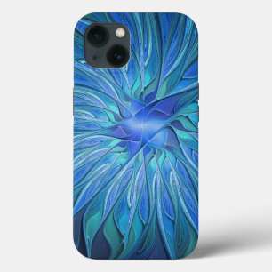 Blue Blume Fantasy Pattern, Abstraktes Fraktal Art Case-Mate iPhone Hülle