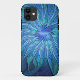 Blue Blume Fantasy Pattern, Abstraktes Fraktal Art Case-Mate iPhone Hülle