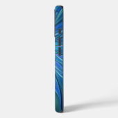 Blue Blume Fantasy Pattern, Abstraktes Fraktal Art Case-Mate iPhone Hülle (Rückseite / Links)