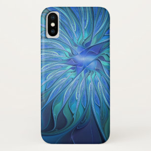 Blue Blume Fantasy Pattern, Abstraktes Fraktal Art Case-Mate iPhone Hülle