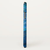 Blue Blume Fantasy Pattern, Abstraktes Fraktal Art Case-Mate iPhone Hülle (Hinten/Rechts)