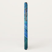 Blue Blume Fantasy Pattern, Abstraktes Fraktal Art Case-Mate iPhone Hülle (Hinten/Links)