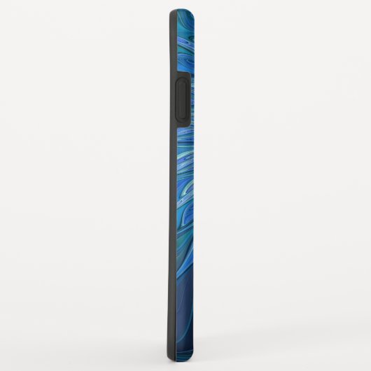 Blue Blume Fantasy Pattern, Abstraktes Fraktal Art Case-Mate iPhone Hülle (Hinten/Rechts)