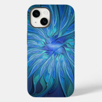 Blue Blume Fantasy Pattern, Abstraktes Fraktal Art