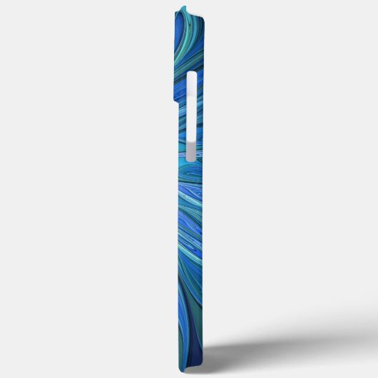 Blue Blume Fantasy Pattern, Abstraktes Fraktal Art Case-Mate iPhone Hülle (Rückseite / Links)