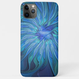 Blue Blume Fantasy Pattern, Abstraktes Fraktal Art Case-Mate iPhone Hülle