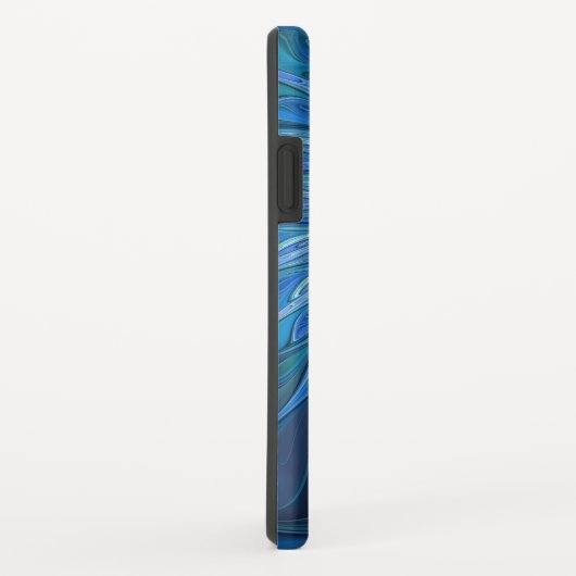 Blue Blume Fantasy Pattern, Abstraktes Fraktal Art Case-Mate iPhone Hülle (Hinten/Rechts)