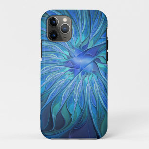 Blue Blume Fantasy Pattern, Abstraktes Fraktal Art Case-Mate iPhone Hülle