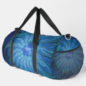 Blue Blume Fantasy Pattern, Abstraktes Fraktal Art Duffle Bag (Rechte Ecke)