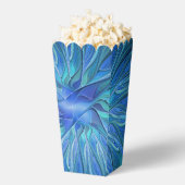Blue Blume Fantasy Pattern, Abstraktes Fraktal Art Geschenkschachtel (Geplatzt)