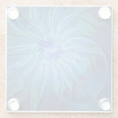 Blue Blume Fantasy Pattern, Abstraktes Fraktal Art Glasuntersetzer (Rückseite)