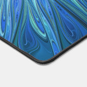 Blue Blume Fantasy Pattern, Abstraktes Fraktal Art Schreibtischunterlage (Ecke)