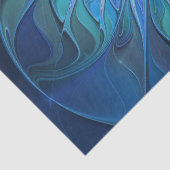 Blue Blume Fantasy Pattern, Abstraktes Fraktal Art Seidenpapier (Detail)