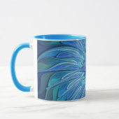 Blue Blume Fantasy Pattern, Abstraktes Fraktal Art Tasse (Links)