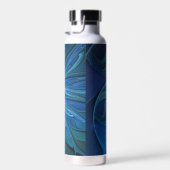 Blue Blume Fantasy Pattern, Abstraktes Fraktal Art Trinkflasche (Rechts)