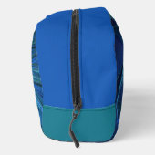 Blue Blume Fantasy Pattern, Abstraktes Fraktal Art Waschbeutel (Rechts)