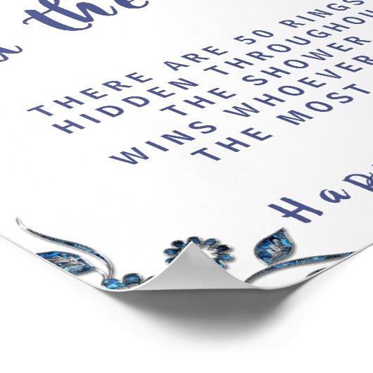 Blue Blume Finden Sie das Ring Brautparty Game Sig Poster (Ecke)