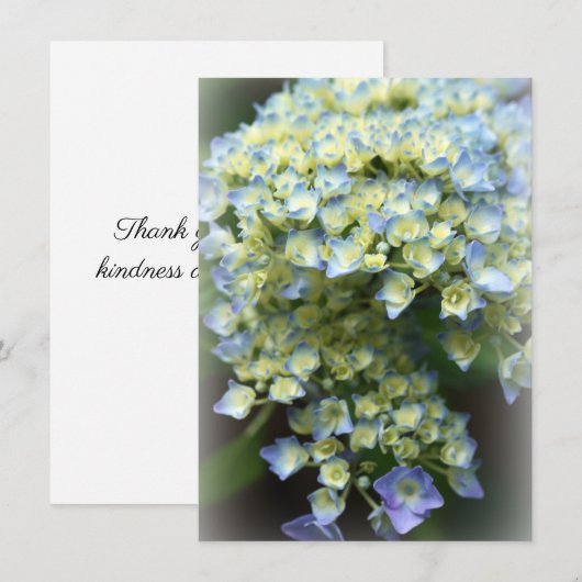 Blue Blume Flat Danke Card (Vorne/Hinten)