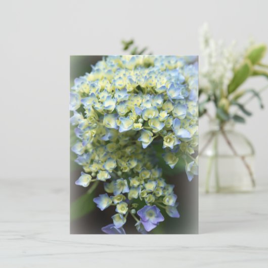 Blue Blume Flat Danke Card (Stehend Vorderseite)