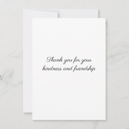 Blue Blume Flat Danke Card (Rückseite)