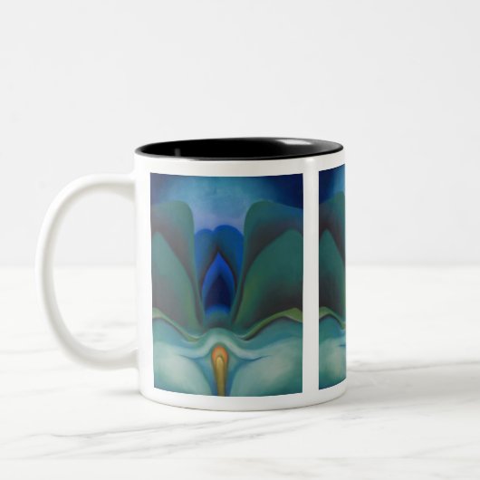 Blue Blume, Georgia O'Keeffe Zweifarbige Tasse (Links)