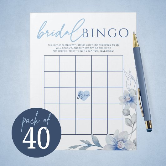 Blue Blume Gift Bingo Brautparty Game Pack Notizblock