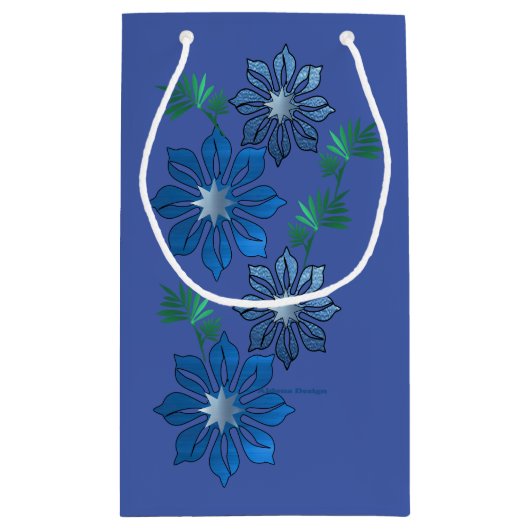 Blue Blume Giftbeutel Kleine Geschenktüte (Rückseite)