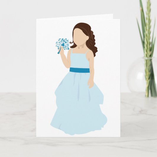 Blue Blume Girl Card Karte (Vorderseite)